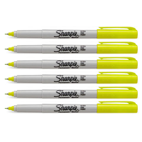 Sharpie Supersonic Yellow Ultra Fine Markers, Pack of 6  Sharpie Markers