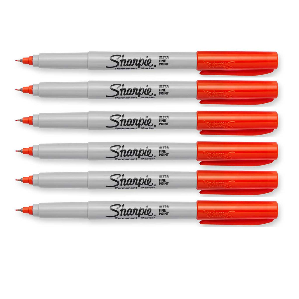 Optic Orange Sharpie Marker, Ultra Fine Pack of 6