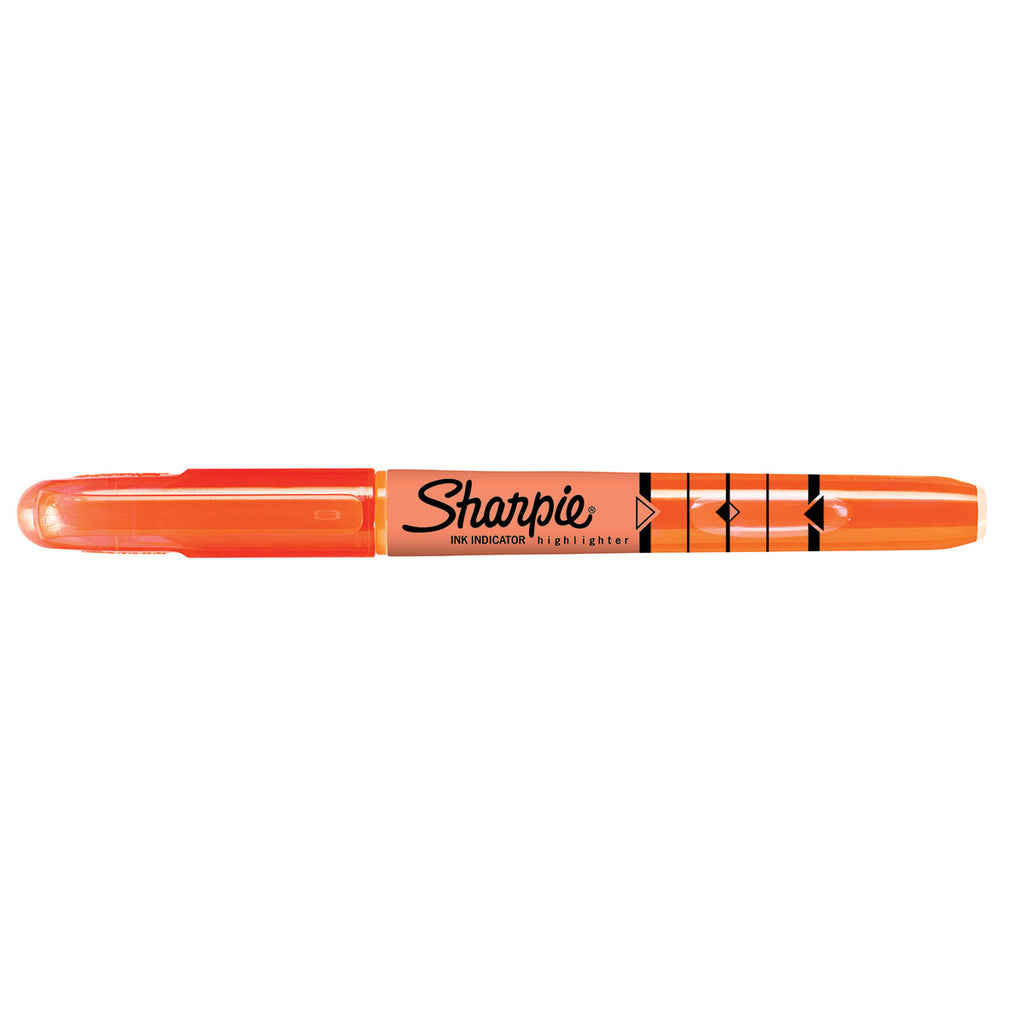 Sharpie Orange Highlighter Narrow Chisel Tip with Ink Indicator and Pocket clip