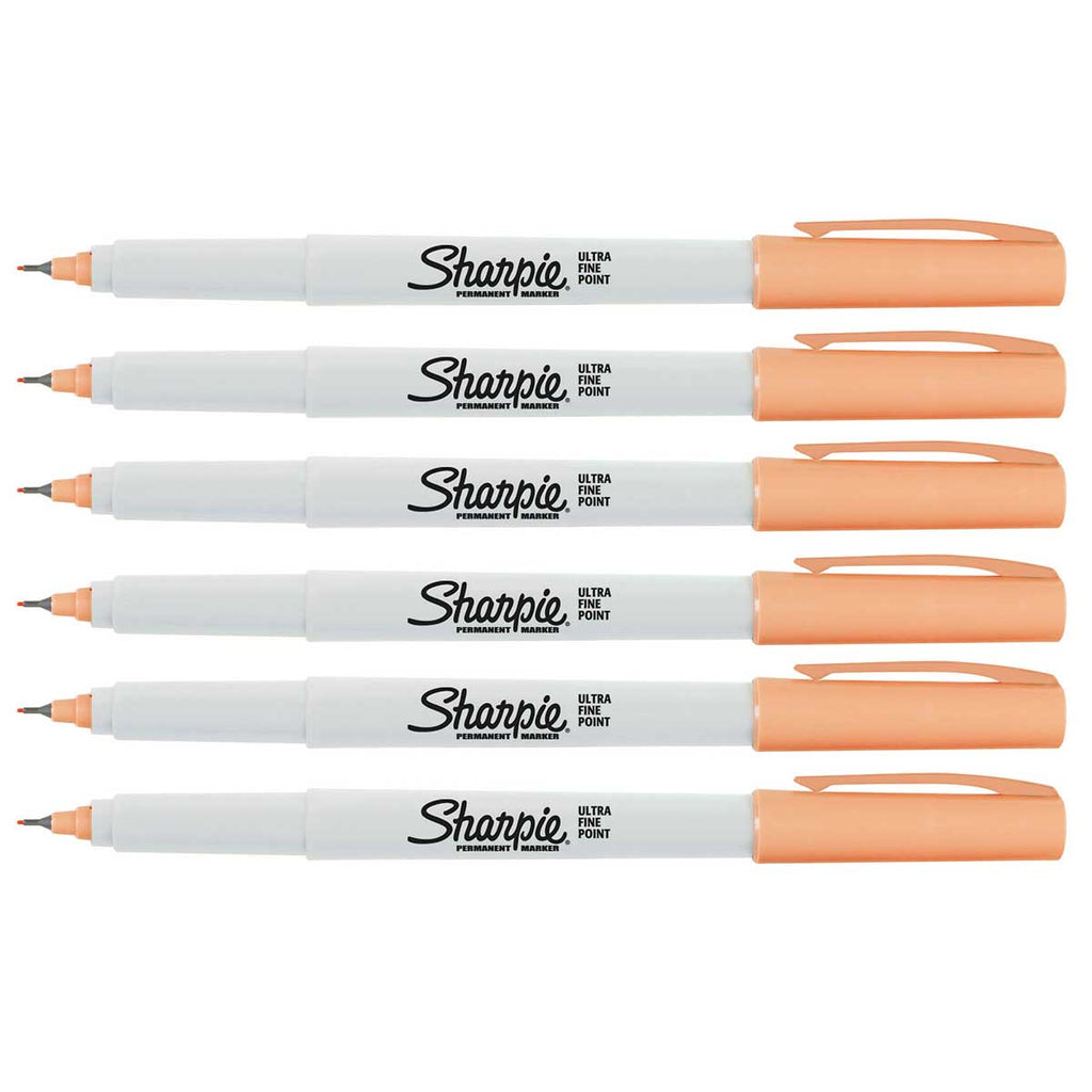 Sharpie Peach Ultra Fine Permanent Markers Pack of 6