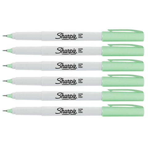 Sharpie Mint Ultra Fine Point Permanent Markers Pack of 6  Sharpie Markers
