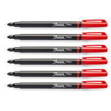 Sharpie Pens, Red Fine, Pack of 6  Sharpie Felt Tip Pen