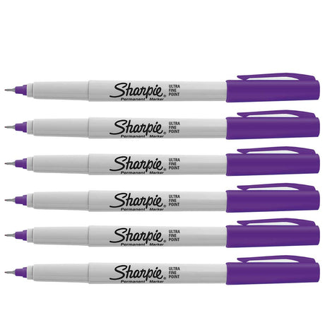 Sharpie Ultra Fine Point Purple Permanent Markers Pack of 6  Sharpie Markers