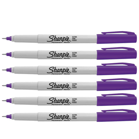 Sharpie Ultra Fine Point Purple Permanent Markers Pack of 6