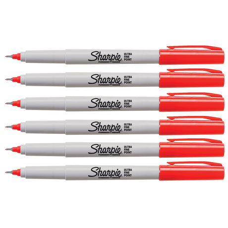 Sharpie Red Ultra Fine Markers Pack of 6  Sharpie Markers