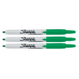 Sharpie Retractable Green Fine Point Permanent Markers Pack Of 3