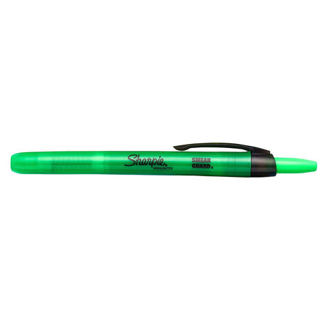 Sharpie Highlighter Retractable Green Narrow Chisel Tip