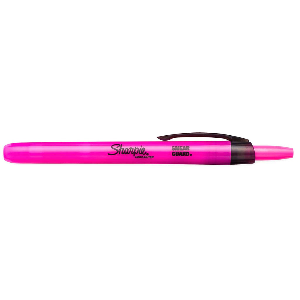 Sharpie Highlighter Retractable Pink Narrow Chisel Tip