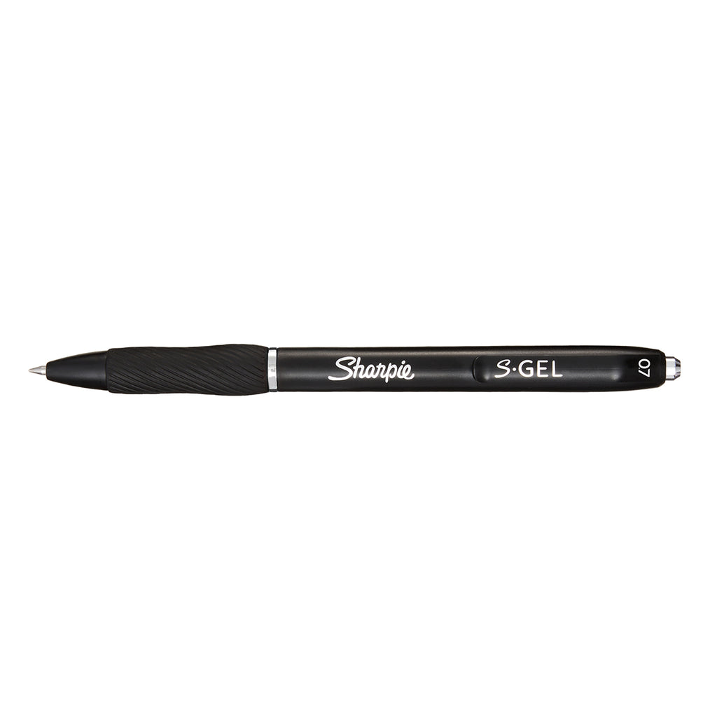 Sharpie S-Gel Black Retractable Gel Pen Medium With Rubber Grip