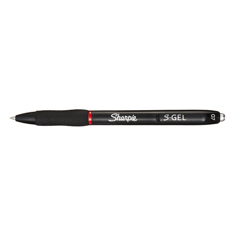 Sharpie S-Gel Red Retractable Gel Pen Medium With Rubber Grip