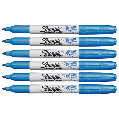 Sharpie Sapphire Metallic Permanent Markers, Fine Point Pack of 6  Sharpie Markers