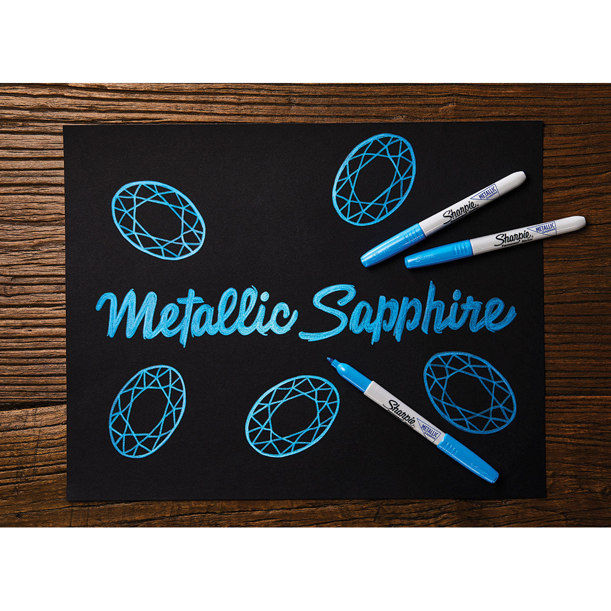 Sharpie Fine Point Permanent Markers - Metallic Sapphire Blue 12-Pack
