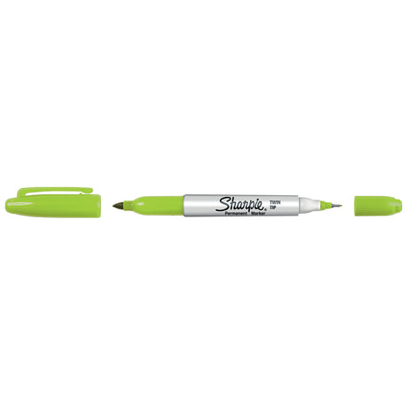 Sharpie Lime Twin Tip Double Sided Ultra Fine and Fine Point Lime Green Permanent Marker Sold Individually  Sharpie Markers