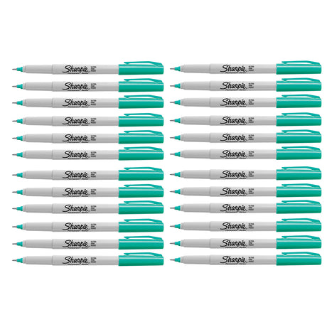 Sharpie Aqua Marker, Ultra Fine Bulk Pack of 24  Sharpie Markers