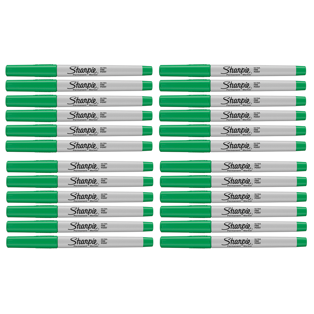 Sharpie Ultra Fine Point Green Permanent Marker Bulk Pack of 24  Sharpie Markers