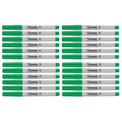 Sharpie Ultra Fine Point Green Permanent Marker Bulk Pack of 24