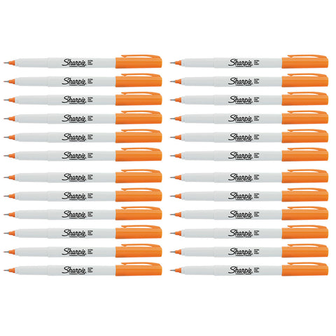 Sharpie Ultra Fine Orange Markers, Bulk Pack of 24