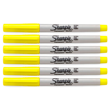 Sharpie Ultra Fine Point Yellow Permanent Markers Pack of 6  Sharpie Markers