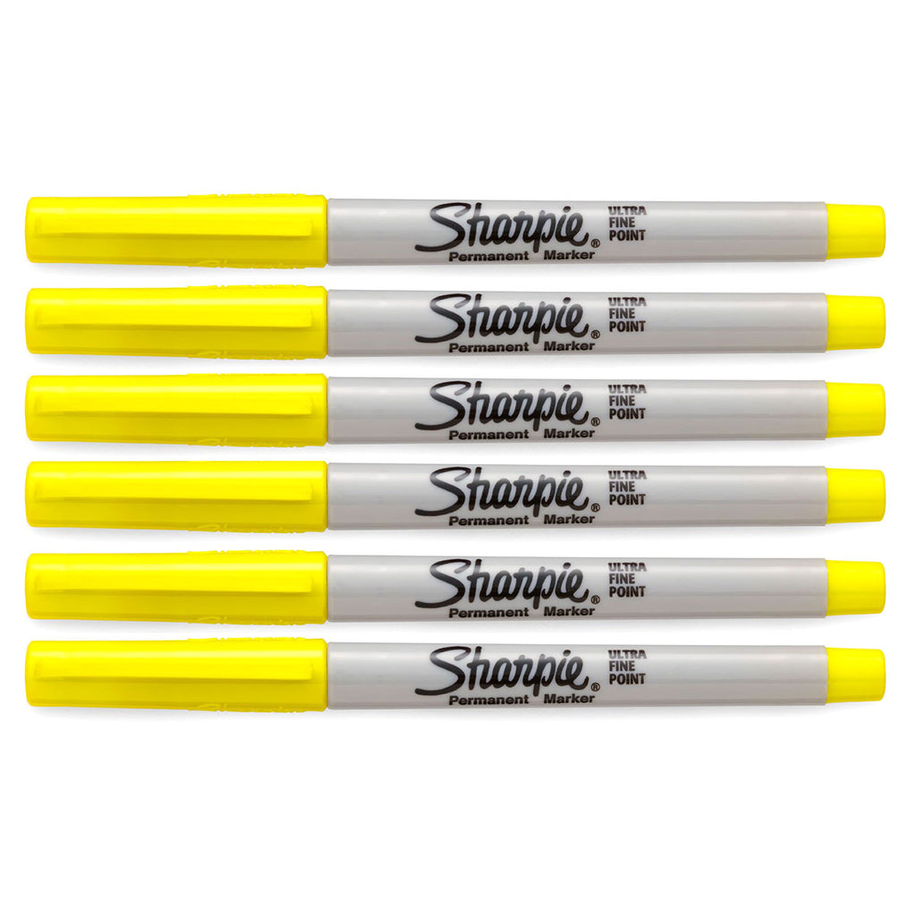 Sharpie Ultra Fine Point Yellow Permanent Markers Pack of 6