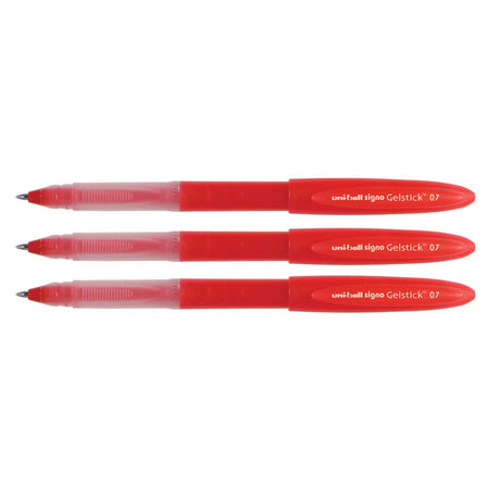 UniBall Signo Gelstick Red Gel Pens Pack of 3  Uni-Ball Gel Ink Pens