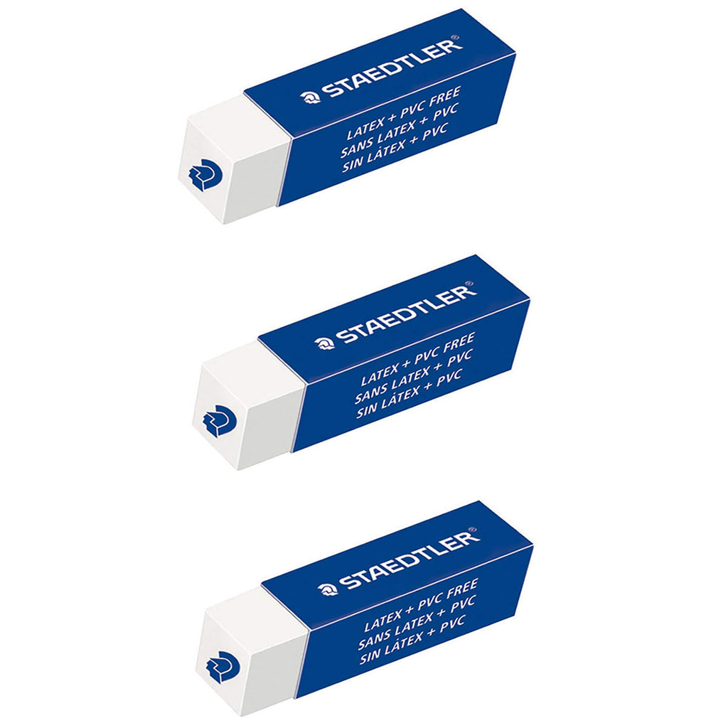Staedtler Extruded Erasers Pack of 3 , Latex Free  Staedtler Eraser Refills