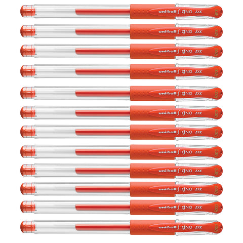 Uniball Signo DX 0.38mm Mandarin Orange Ultra Micro Gel Pen Dozen