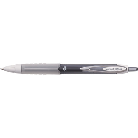 Uni Ball Signo 207 Fashion Black Ink Retractable Gel Pen 0.7mm Medium  Uni-Ball Gel Ink Pens