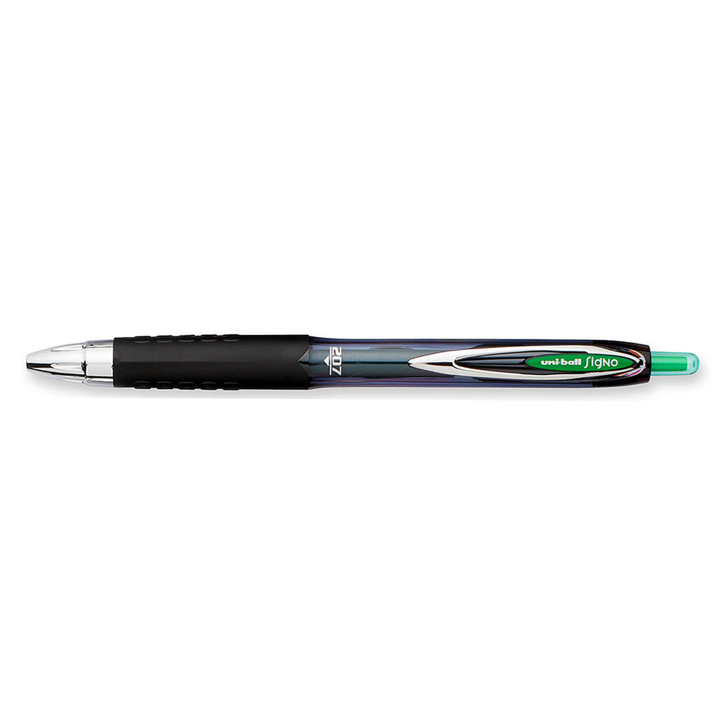 Uni Ball Signo 207 RT Green Medium 0.7mm Retractable Gel Ink Pen  Uni-Ball Gel Ink Pens
