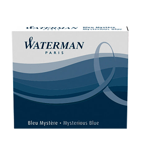 Waterman Mysterious Blue Fountain Pen Mini Cartridges Pack of 6, International Size  Waterman Fountain Pen Ink Cartridges