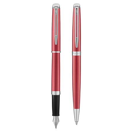 Waterman Hemisphere Coral Pink Fountain Pen and Ballpoint Pen Set  Waterman Fountain Pens