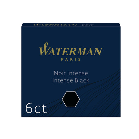 Waterman Mini Fountain Pen Cartridges Black Pack of 6 International Size  Waterman Fountain Pen Ink Cartridges