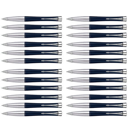 Wholesale Parker Pens - Urban Navy Chrome Trim Ballpoint Pen, Blue Ink - 24 Count  Parker Ballpoint Pen