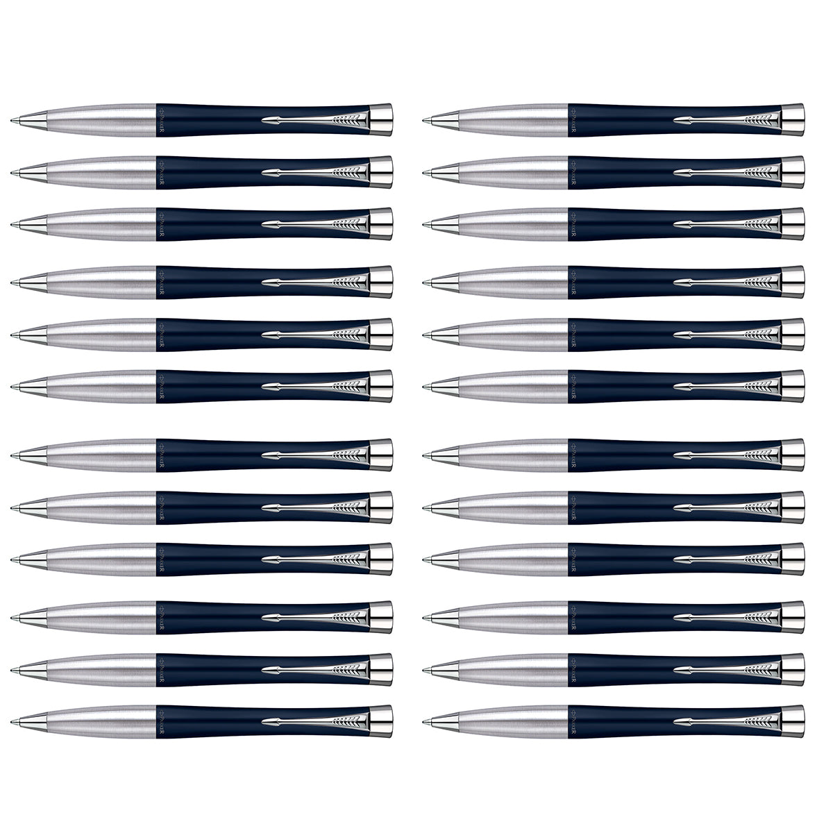 Wholesale Parker Pens - Urban Navy Chrome Trim Ballpoint Pen, Blue Ink - 24 Count  Parker Ballpoint Pen