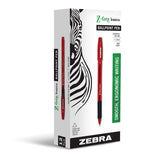 Zebra Z Grip Basics Red Ballpoint Pen, Latex Free, Ultra Glide Advanced Ink Dozen  Zebra Ballpoint Pen